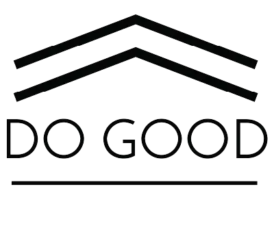 Pacterra Athletics Do Good logo featuring two mountain peaks above the text, representing the brand's mission to donate mens athletic gear.