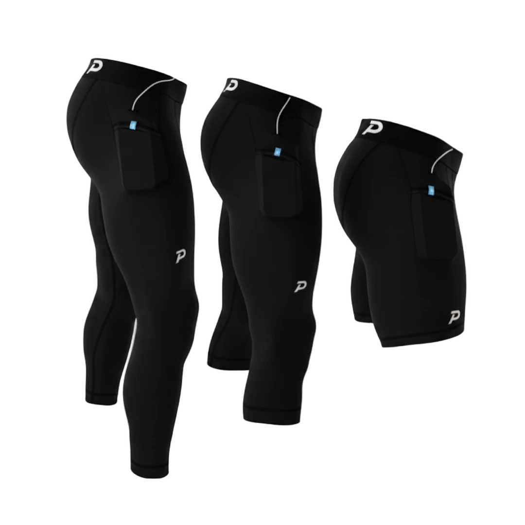 The Pacterra Essentials Kit: includes the Middy, 3/4 Strider, and Full-length Strider in black SwingLoft fabric.